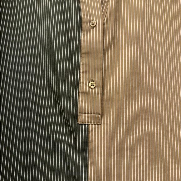Zara Brown and Gray Striped Oversized Shirt Size M Pre-Loved - Picture 11 of 12